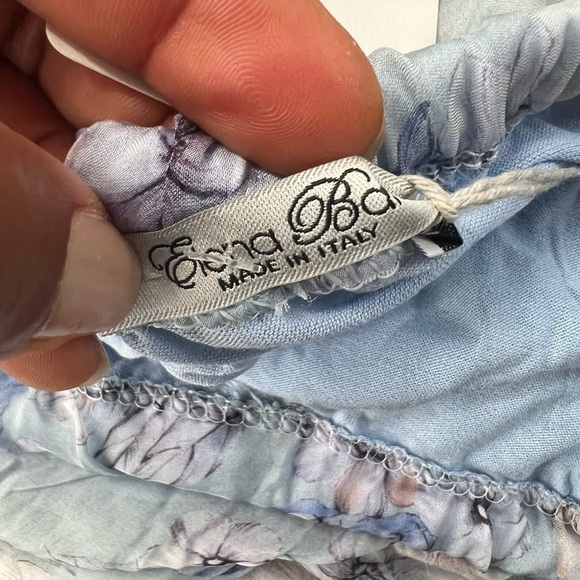 Elena Baldi blue Silk Blend Floral Tiered Maxi Dress medium new with tags - Picture 11 of 13